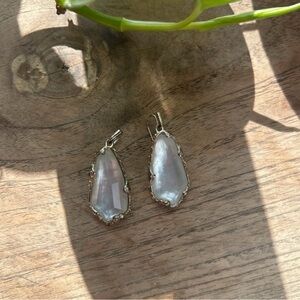 Kendra Scott Beautiful White Stone Zayne Drop Earrings